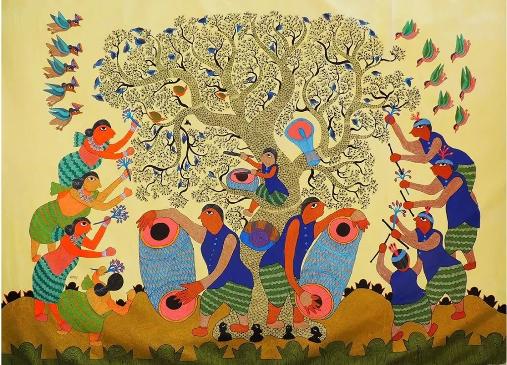 ancient indian art gond painting